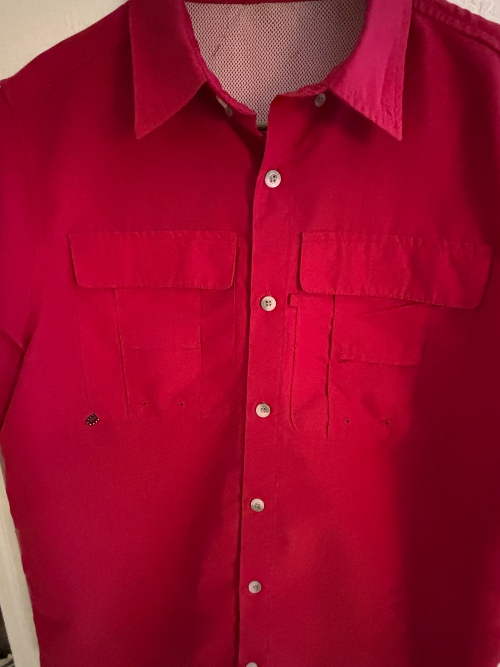 Men's Casual Button-Down Shirt in Bright Red